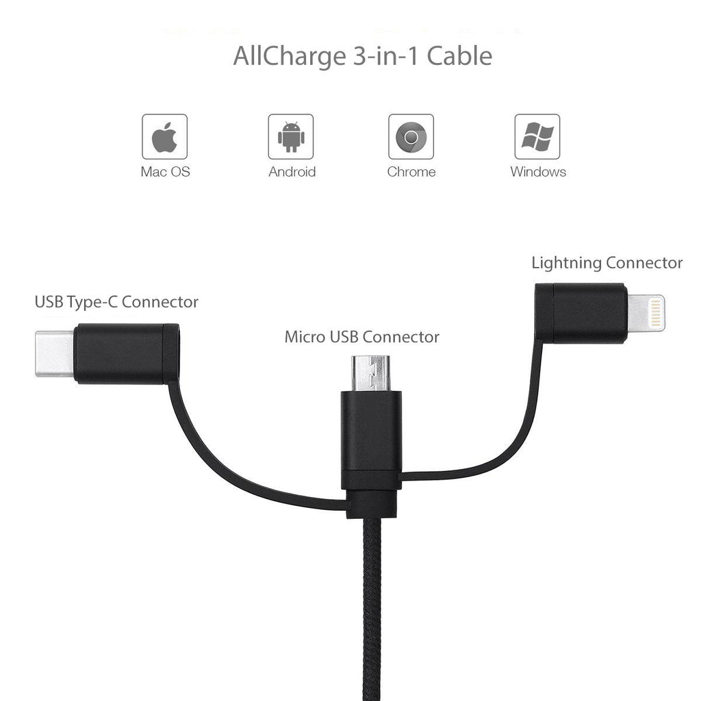 AllCharge 3-in-1 Cable - Wahoo ELEMNT BOLT (2018) Cable