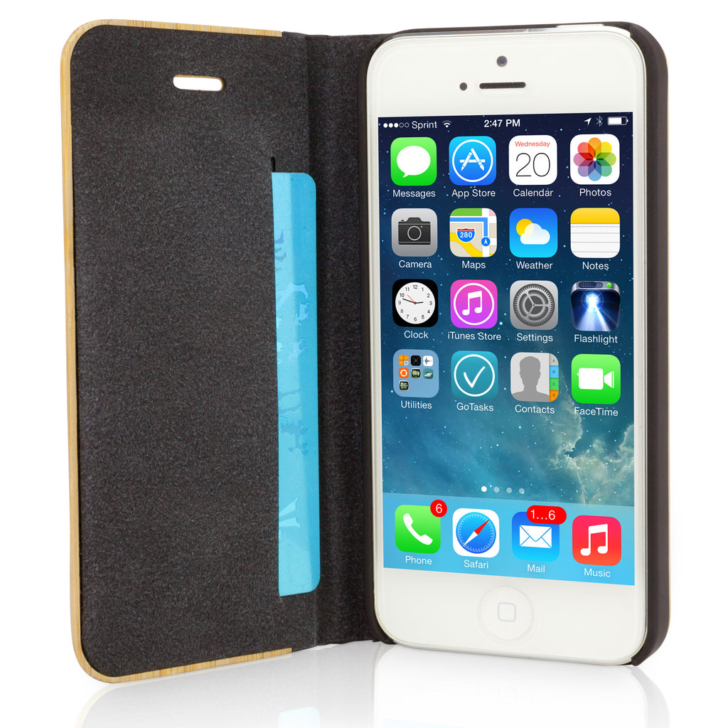 True Bamboo Booklet Case - Apple iPhone SE Case