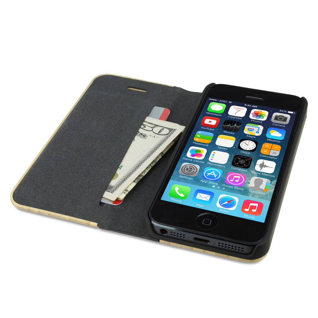 True Bamboo Booklet Case - Apple iPhone SE Case