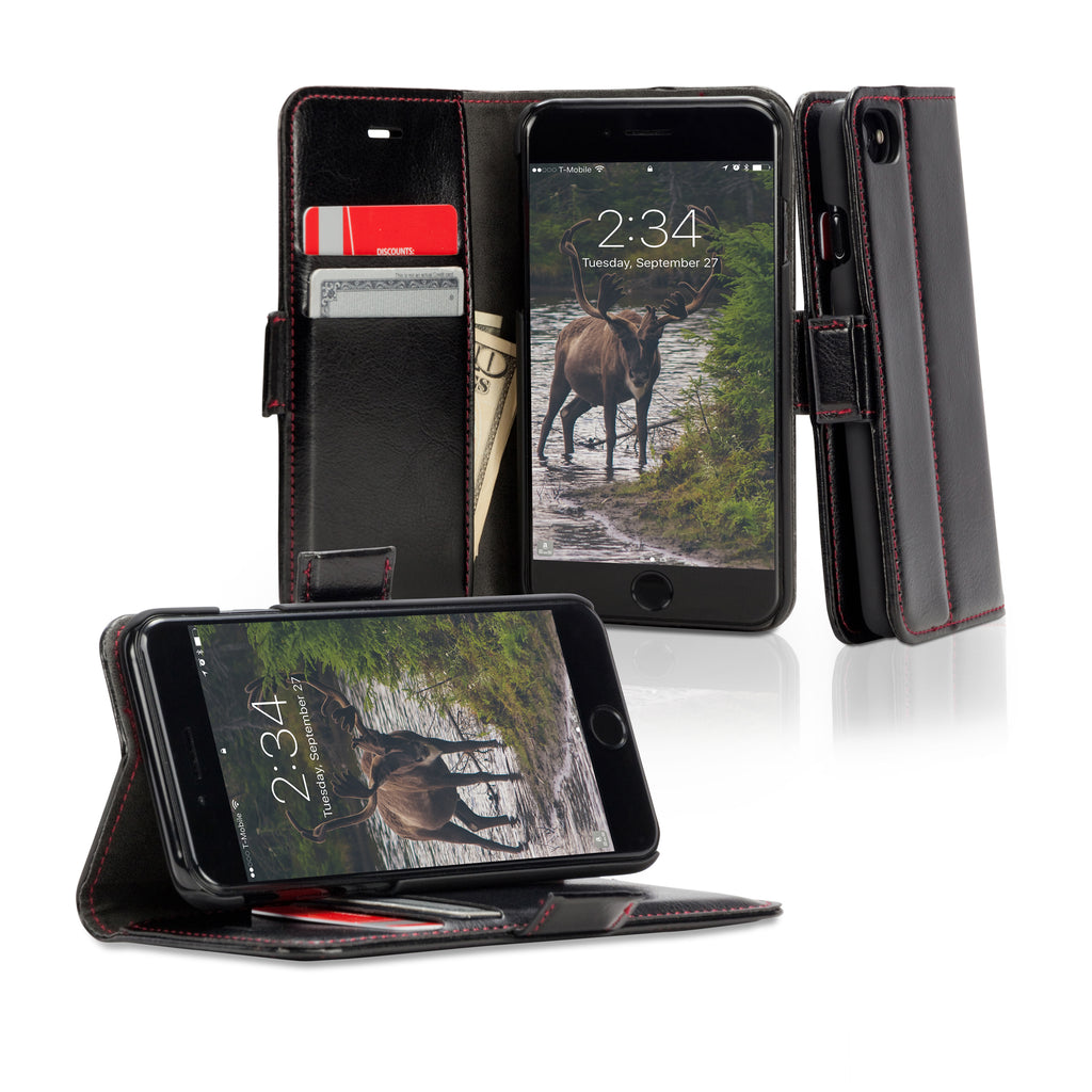 Designio Leather Wallet Case - Apple iPhone 8 Case