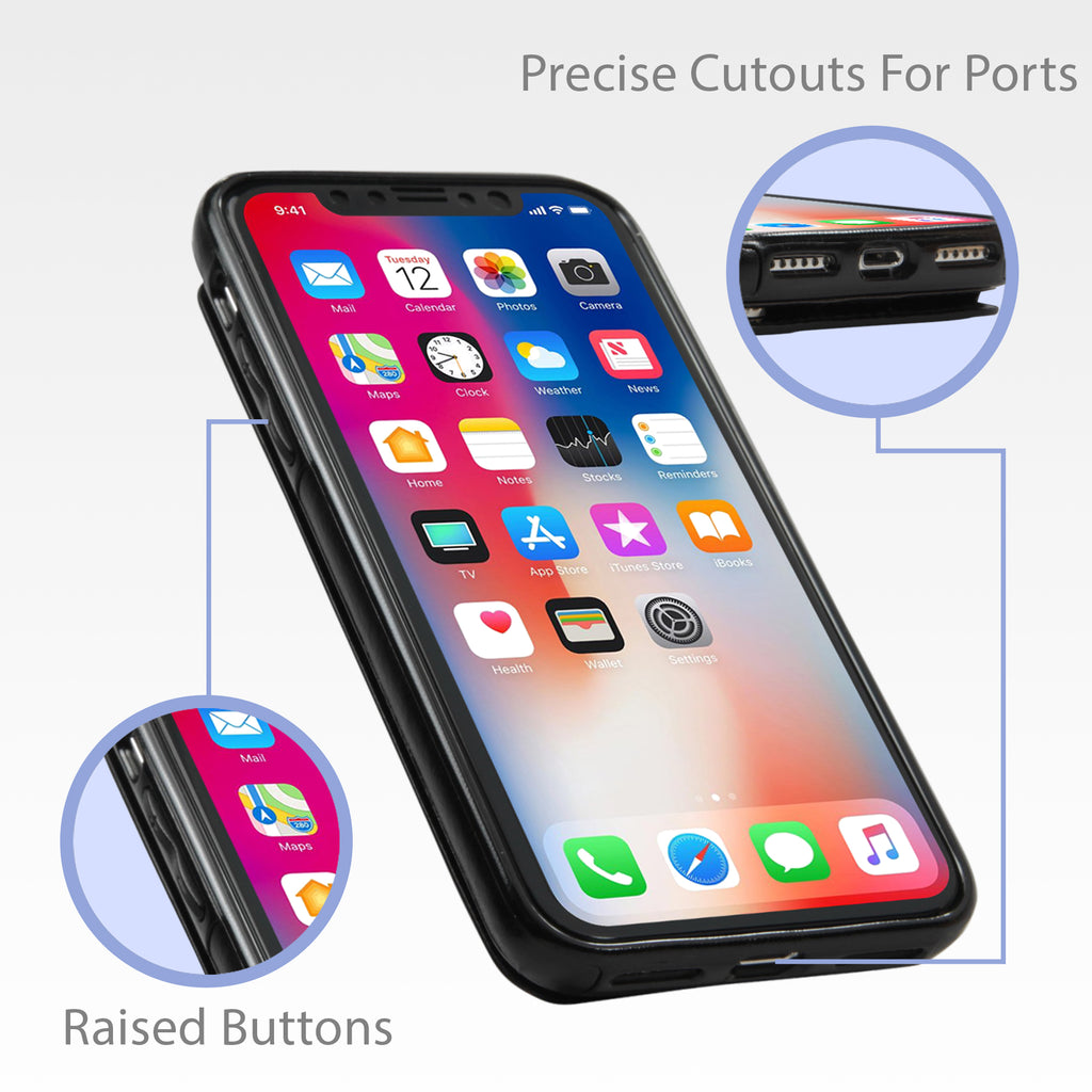 Compact Leather Wallet Case - Apple iPhone XS Case