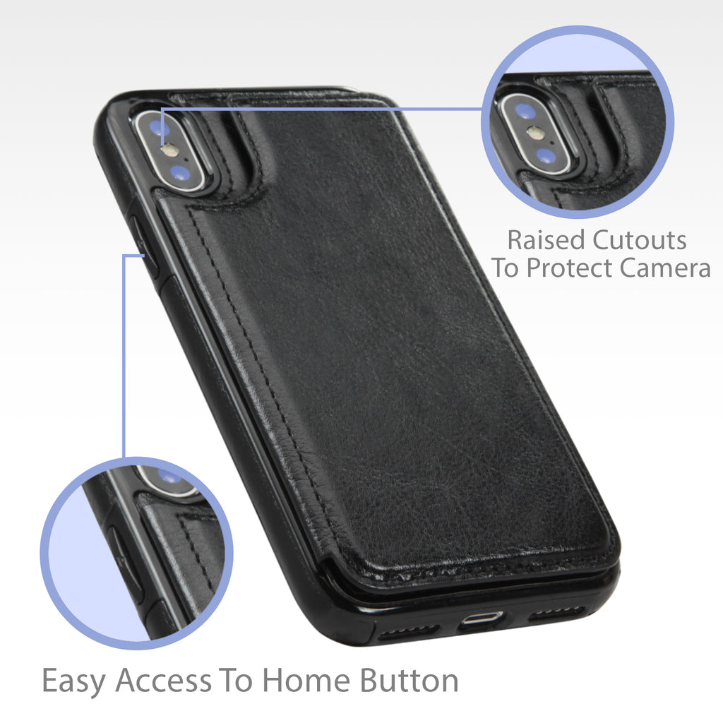 Compact Leather Wallet Case - Apple iPhone XS Case