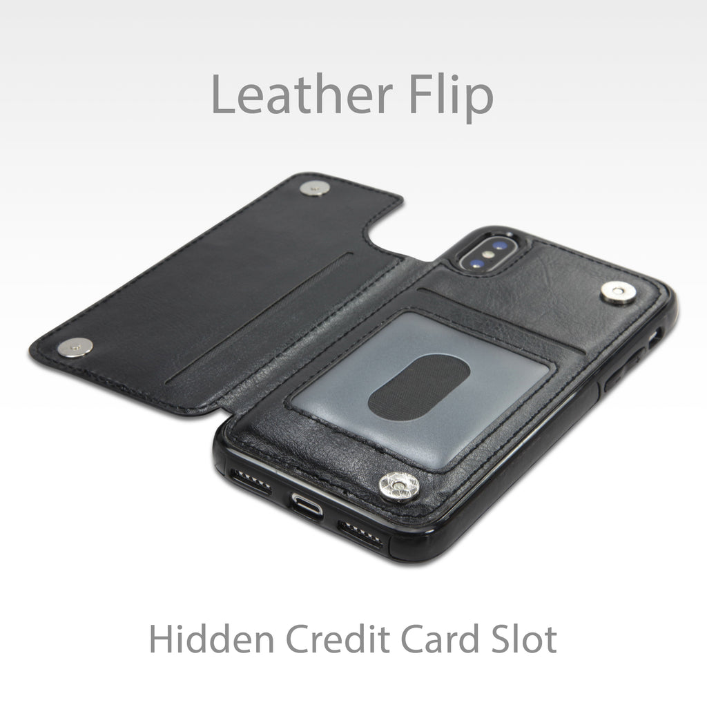 Compact Leather Wallet Case - Apple iPhone XS Case