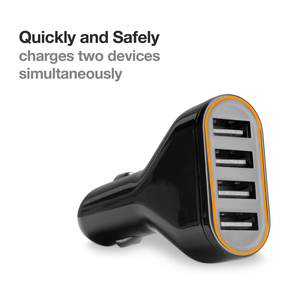 Quad-Port 50W Car Charger with QuickCharge - Apple iPhone XS Max Car Charger