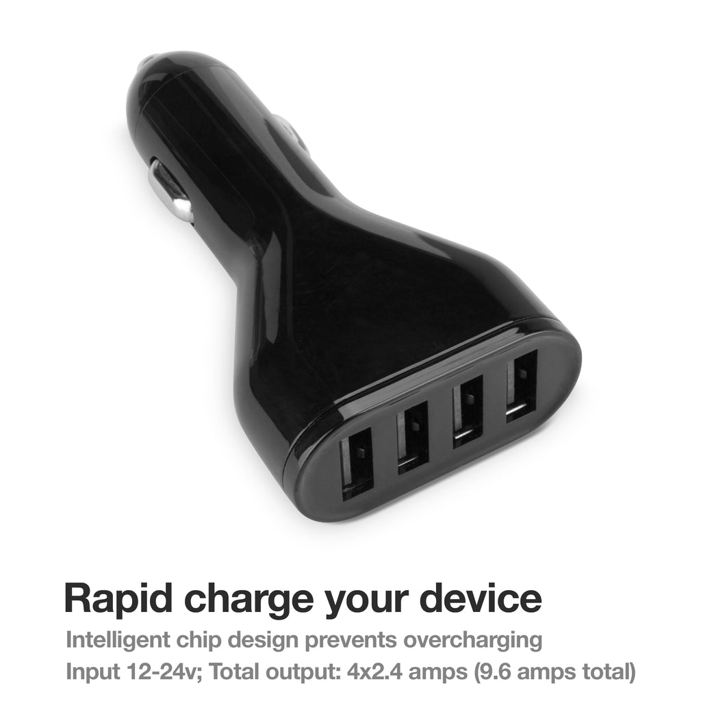 Quad-Port 50W Car Charger with QuickCharge - Apple iPhone XS Max Car Charger