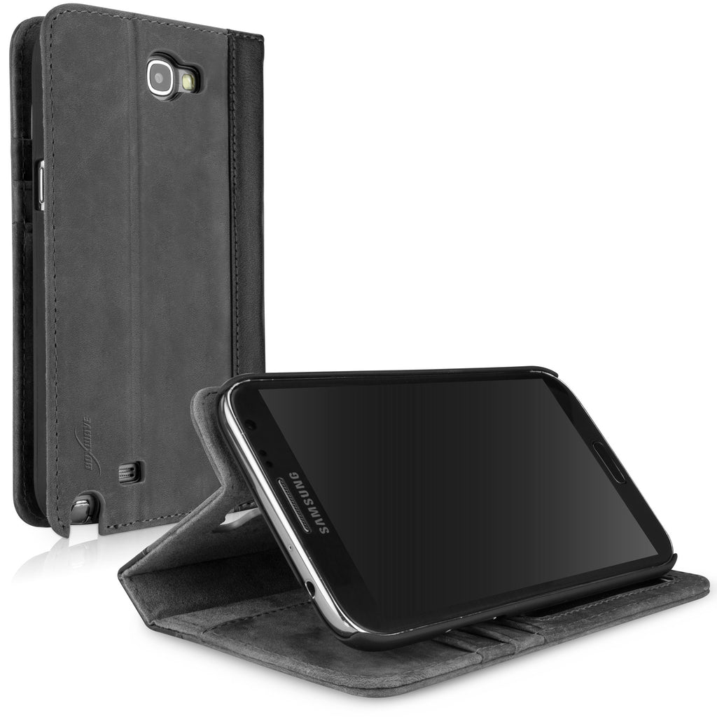 Classic Book Case - Slate Grey - Samsung Galaxy Note 2 Case