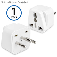 Universal to Israel Plug Adapter - With Ground Pin
