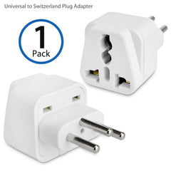 Universal to Switzerland Plug Adapter - With Ground Pin